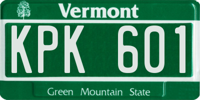 VT license plate KPK601
