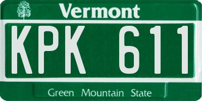 VT license plate KPK611