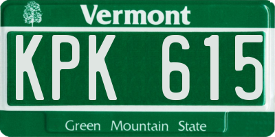 VT license plate KPK615
