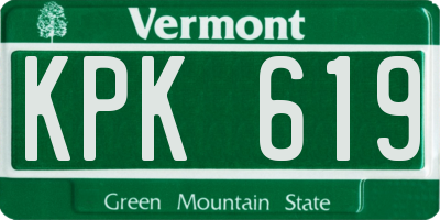 VT license plate KPK619