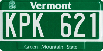 VT license plate KPK621