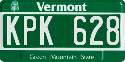 VT license plate KPK628