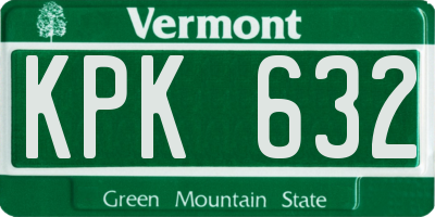 VT license plate KPK632