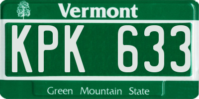 VT license plate KPK633