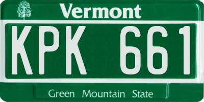 VT license plate KPK661