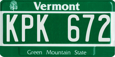 VT license plate KPK672