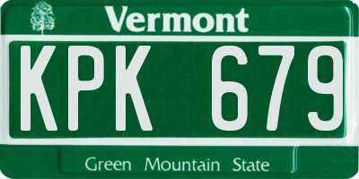 VT license plate KPK679