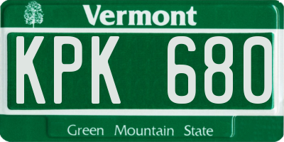VT license plate KPK680