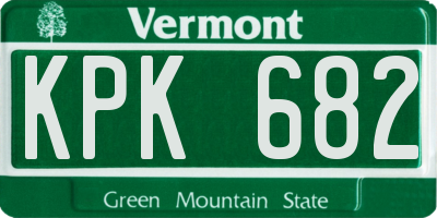 VT license plate KPK682