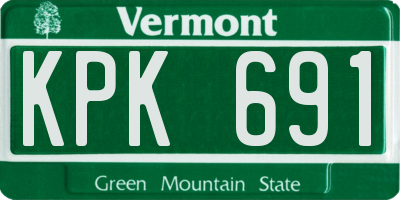 VT license plate KPK691