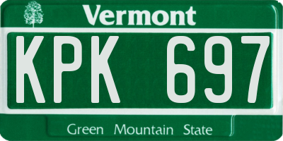 VT license plate KPK697