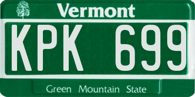 VT license plate KPK699