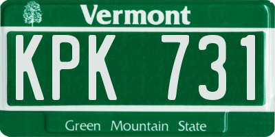 VT license plate KPK731