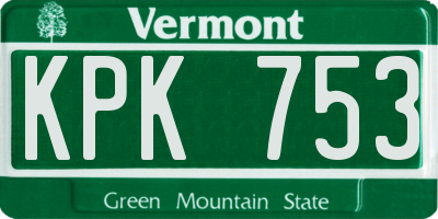 VT license plate KPK753