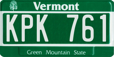 VT license plate KPK761