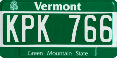 VT license plate KPK766