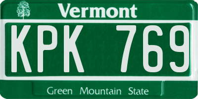 VT license plate KPK769