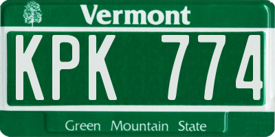 VT license plate KPK774