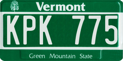 VT license plate KPK775