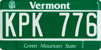 VT license plate KPK776