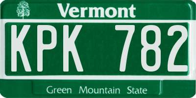 VT license plate KPK782