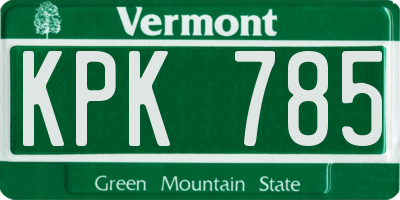 VT license plate KPK785
