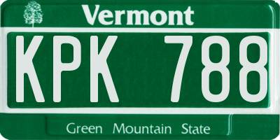 VT license plate KPK788