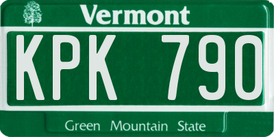 VT license plate KPK790