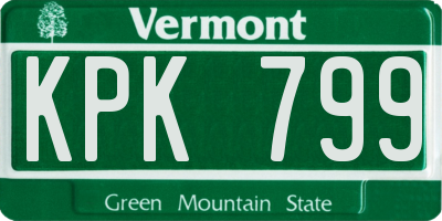 VT license plate KPK799