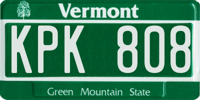 VT license plate KPK808