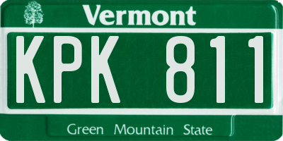 VT license plate KPK811