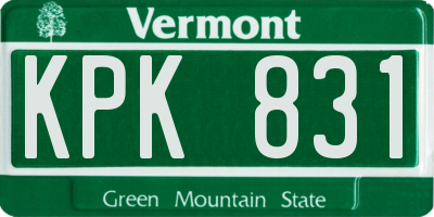 VT license plate KPK831