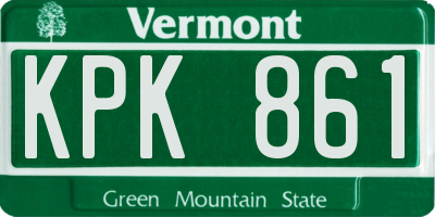 VT license plate KPK861