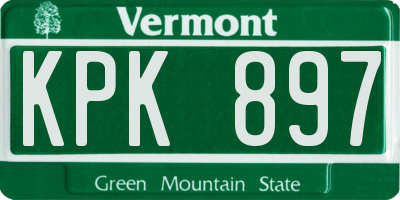 VT license plate KPK897