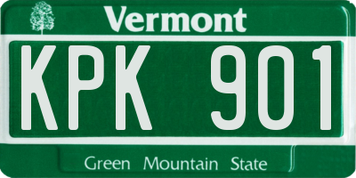 VT license plate KPK901