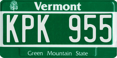 VT license plate KPK955