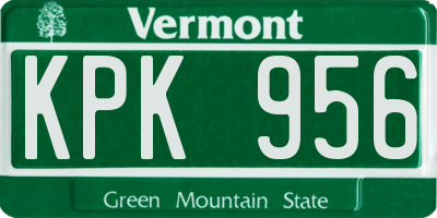 VT license plate KPK956