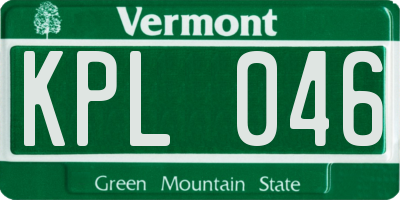 VT license plate KPL046