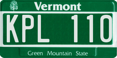VT license plate KPL110
