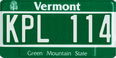 VT license plate KPL114