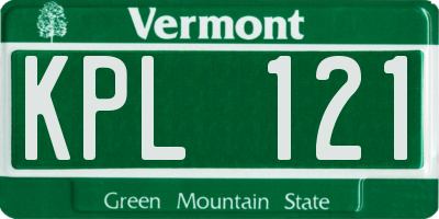 VT license plate KPL121
