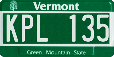 VT license plate KPL135