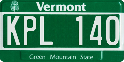 VT license plate KPL140
