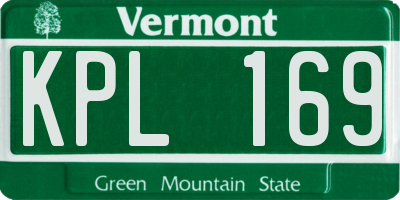 VT license plate KPL169