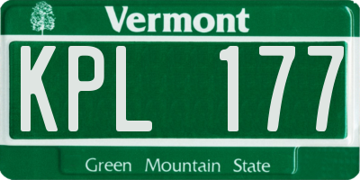VT license plate KPL177