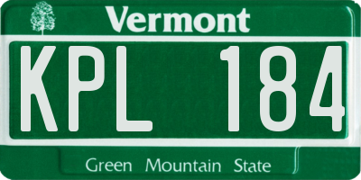 VT license plate KPL184