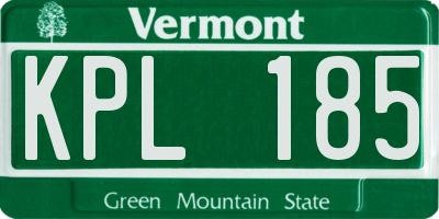 VT license plate KPL185