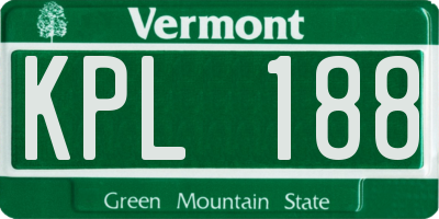 VT license plate KPL188
