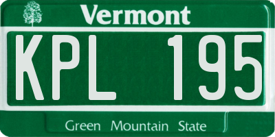 VT license plate KPL195