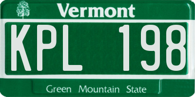 VT license plate KPL198